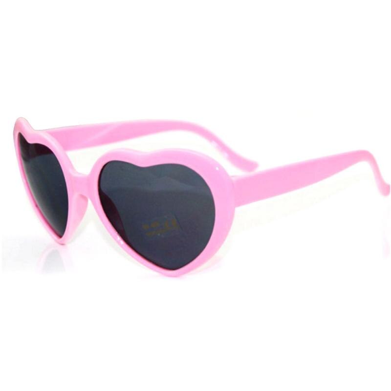 Love Heart Shaped Effects Glasses PC Frame Love Heart Lens Colorful Heart Shape At Night Sunglasses Women Christmas: Pink