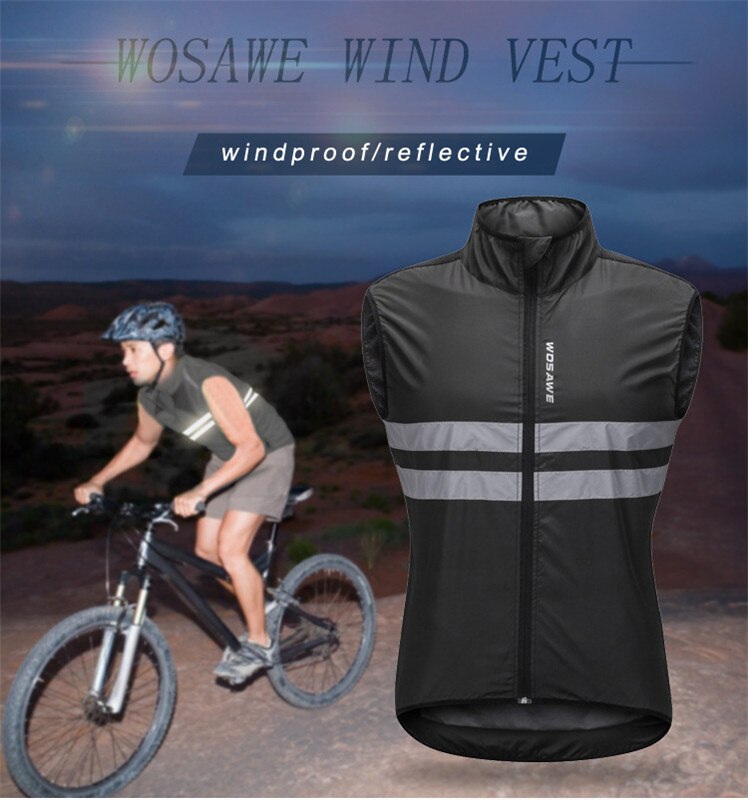 Motorcycle Mountain Bike Sleeveless Jacket Lightweight Windproof Cycling GILET Men or Women Cycling Windbreak Vest Mtb Wind Vest