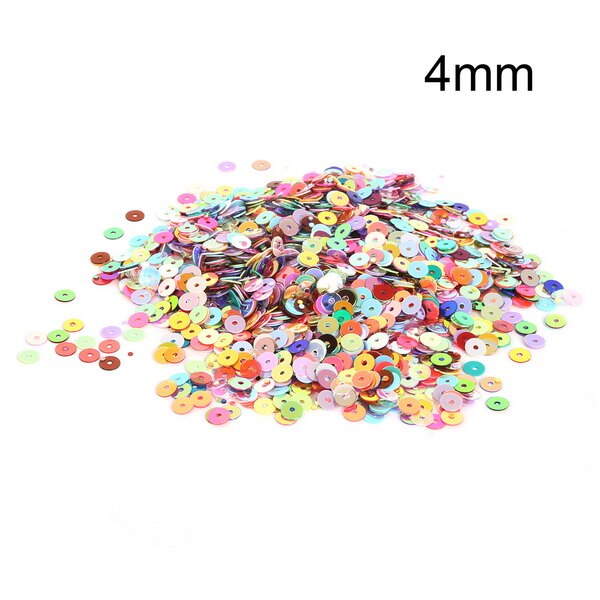 Wit/Mix Kleur 3/4/5/6mm (1500-10000 stks) ronde Platte Sequin, voor sieraden maken kleding accessoires diy art decoratie: 4mm Mix 3500pcs