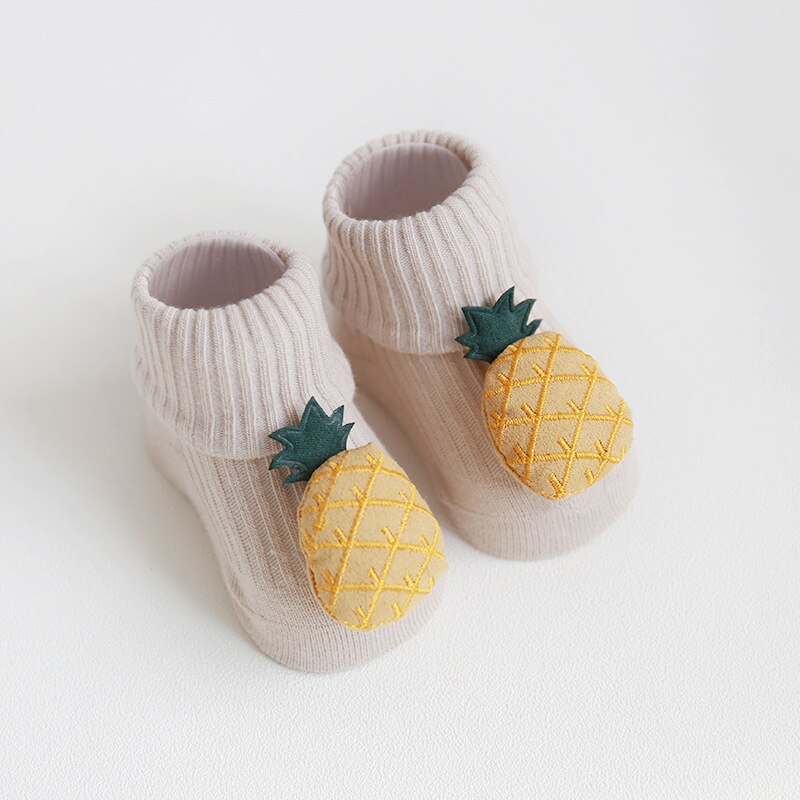 Baby Antislip Sokjes Met Leuke Fruit Op Top Katoen Pasgeboren Herfst Winter Sokken Voor Zuigelingen Peuters Kids Jongens meisjes 9-18M