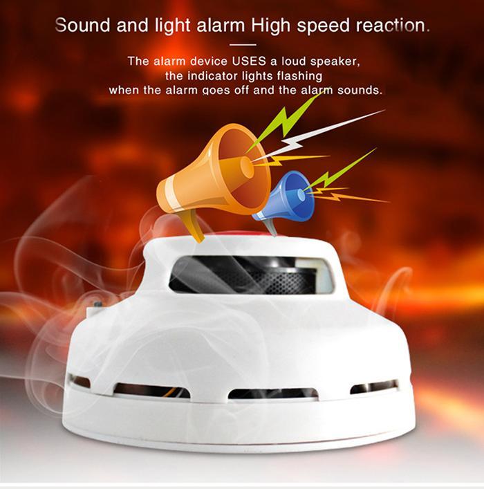 Fire Protection Smoke Detector Portable Alarm Sensors For Home Security Alarm System Indoor Mist AlarmDetector Sound&Light Alarm