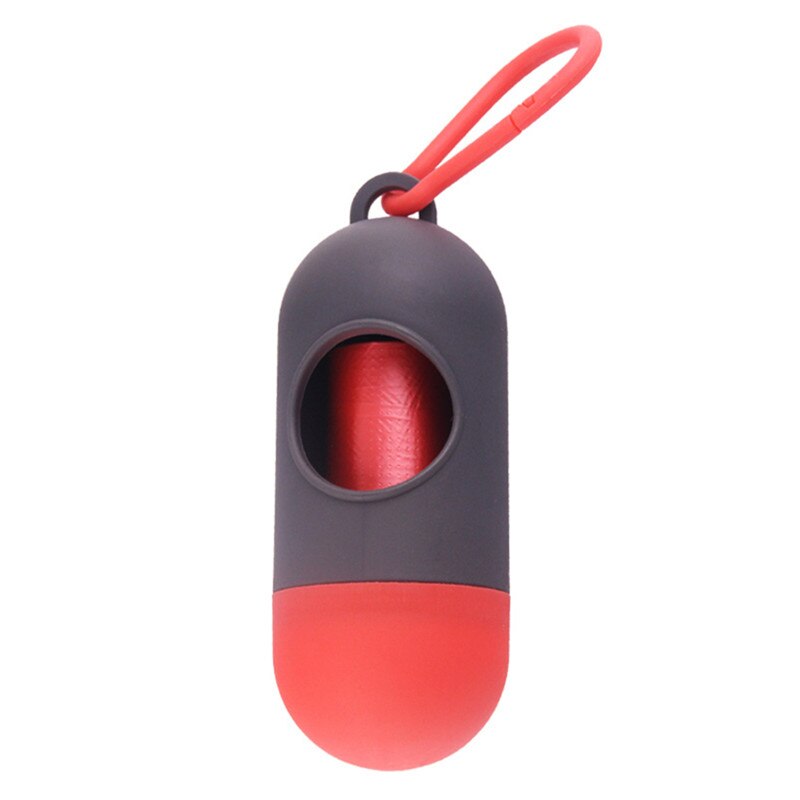 Pil Vorm Hond Kak Zak Dispenser Afval Vuilniszakken Carrier Met 1 Roll Kat Hond Afval Kak Tas voor Honden: black red