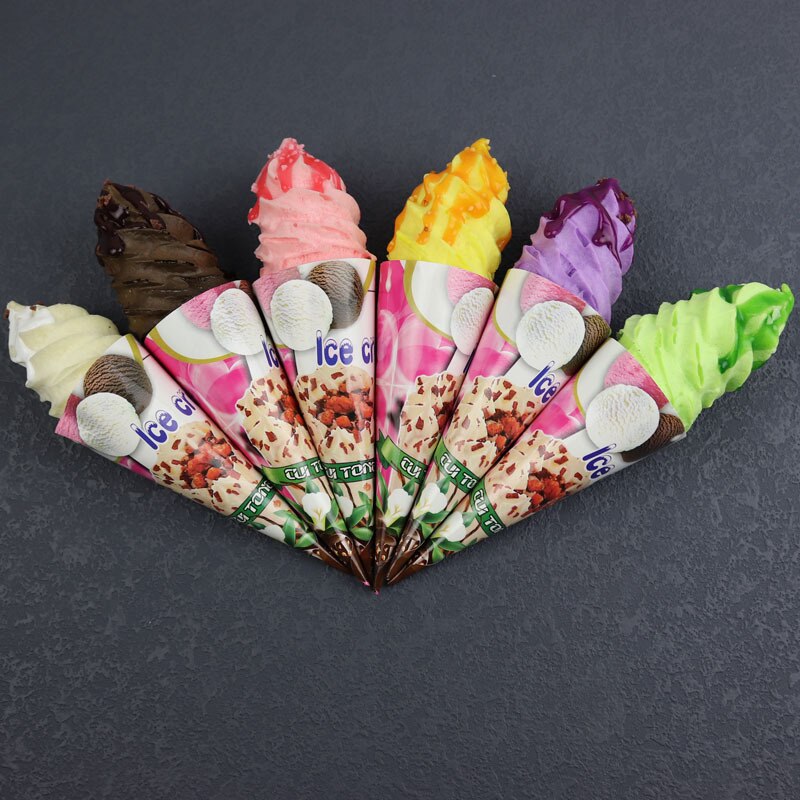 Artificial Foods Simulation Spiral Cone Crispy Ice Cream Model Photo Prop Bar Dessert Props Display