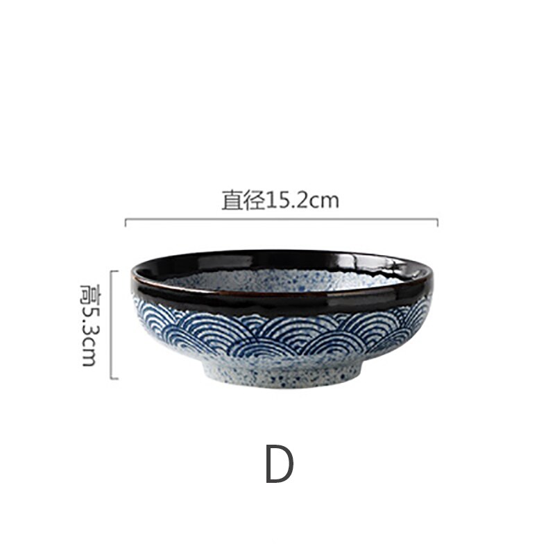 RUX atelier bol de riz japonais en céramique, bol de Ramen bol de salade bol de soupe à nouilles, Restaurant cuisine vaisselle décoration de la maison: D