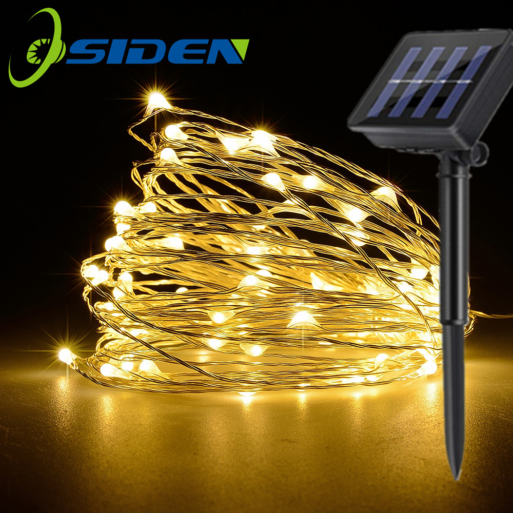 Led-vakantieverlichting op zonne-energie voor buiten, 7 m 12 m 22m led's, lichtslingers, kerstverlichting, kerstfeest, tuinverlichting, waterdichte verlichting
