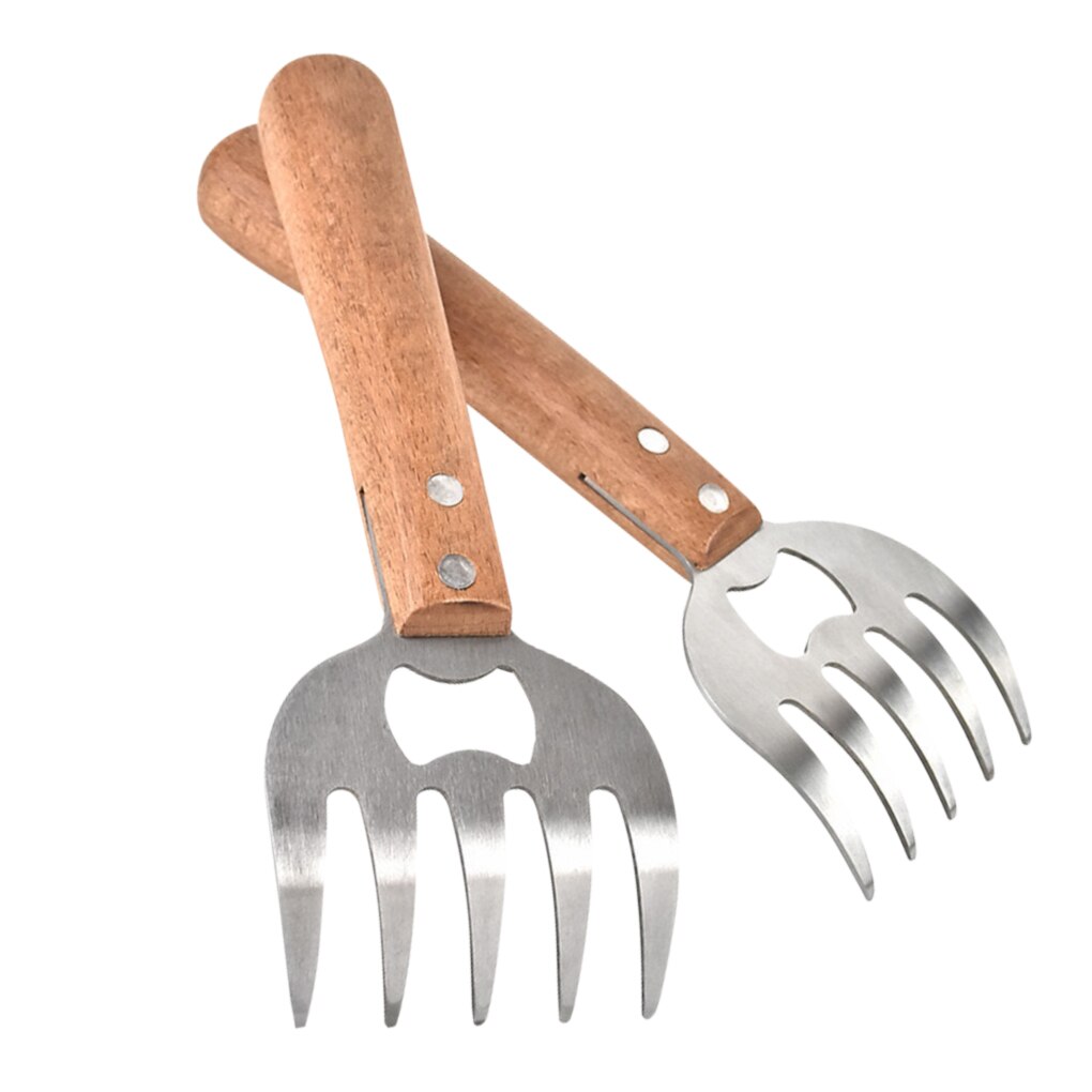 2Pcs Meat Shredding Claws Stainless Steel Pork Turkey Shredder Fork for BBQ Barbecue: 01
