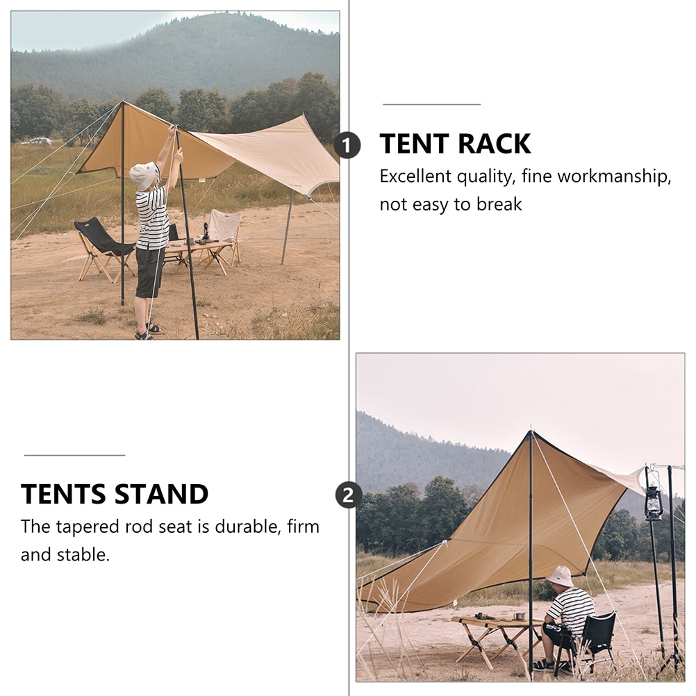 1 Set Tent Support Pole Telescopic Tarp Pole Portable Outdoor Tent Rack