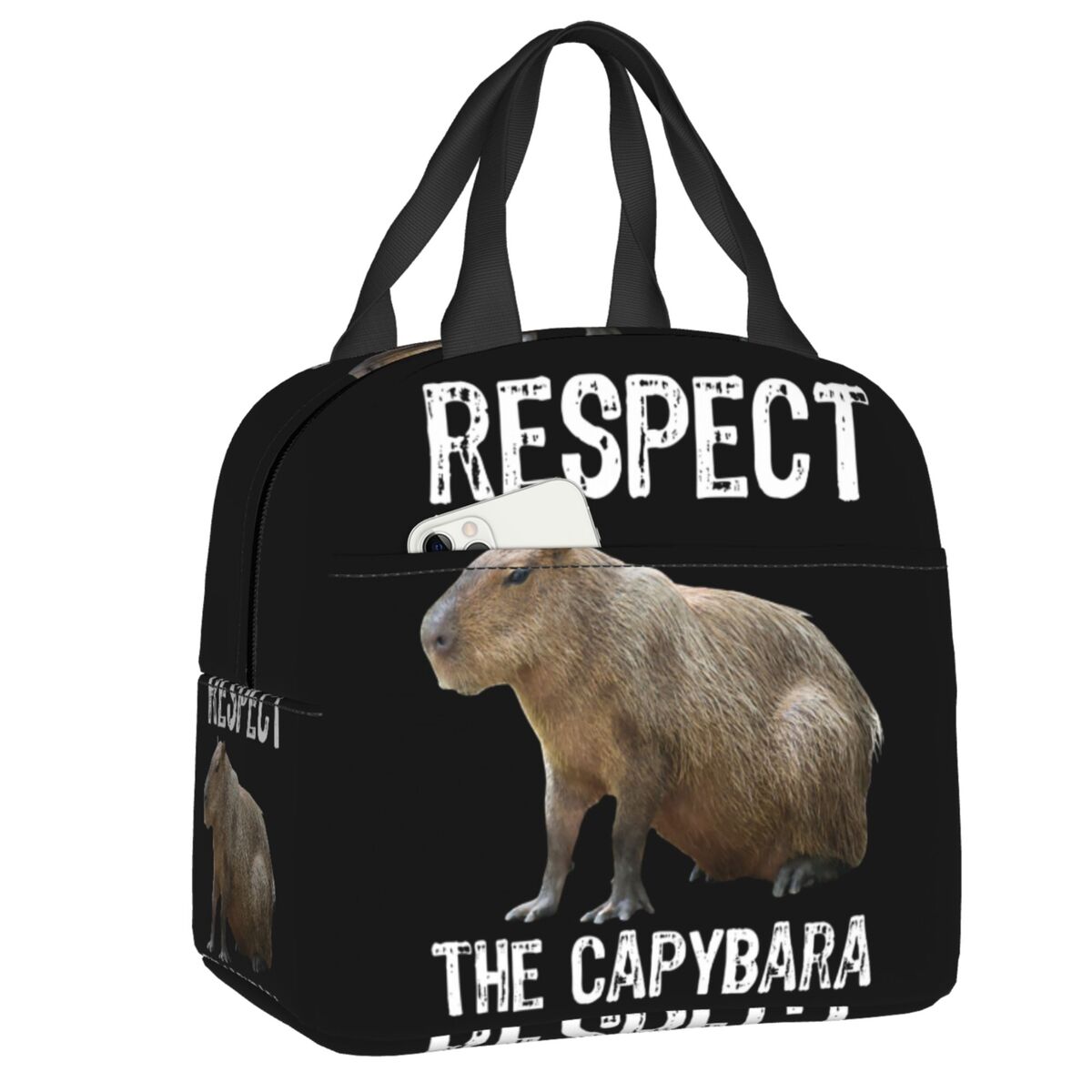 Anpassad capybara isolerad lunchväska för kvinnor läckagesäker kylväska termisk lunchväska kontor picknick resor: Gul