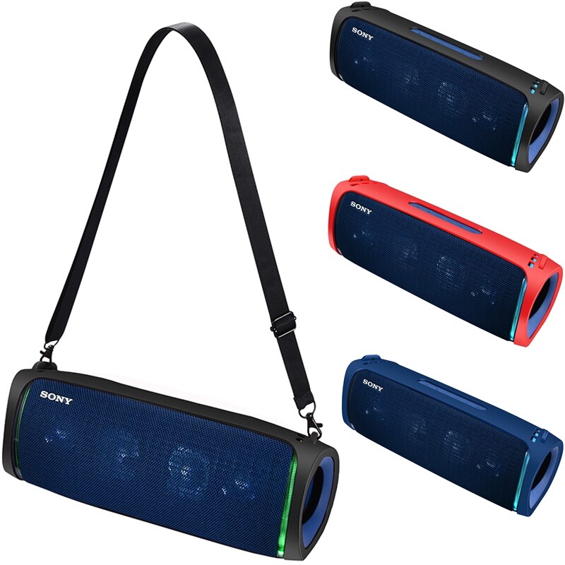 Outdoor Reizen Siliconen Case Cover Met Band Karabijnhaak Voor Sony SRS-XB43 Draagbare Draadloze Bluetooth Speaker