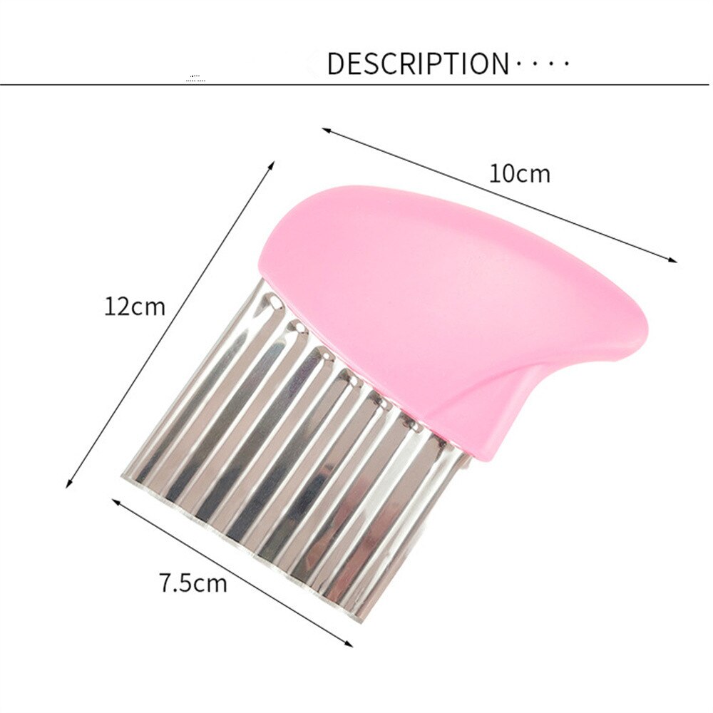 Vacclo Stainless Steel Potato Slicer Crinkle Slicer Wave Blade Chip Cutter Kitchen Chips Cooking Tools French Fries Fruits