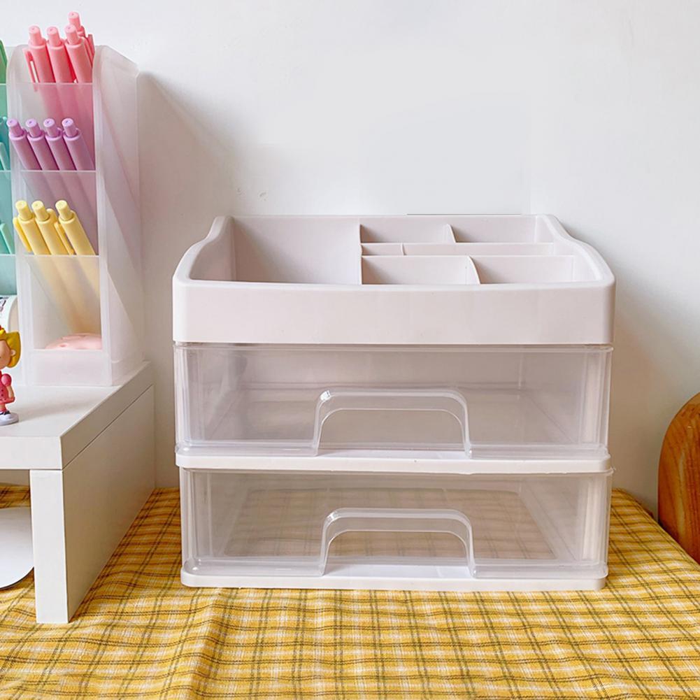 Lovely Space-saving Plastic Storage Box Large Capacity Pencils Desktop Organizer