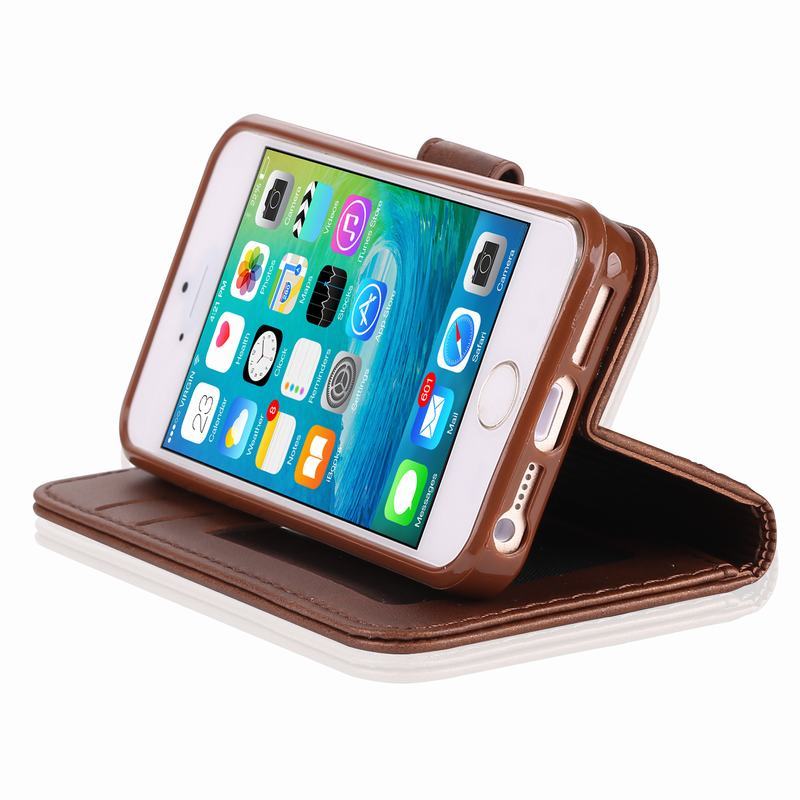 Case For iPhone 5 5S SE Phone Bag Cover Luxury Magnetic Flip Plain Vintage Wallet Leather Case Etui For Apple iPhone 5 S E Coque