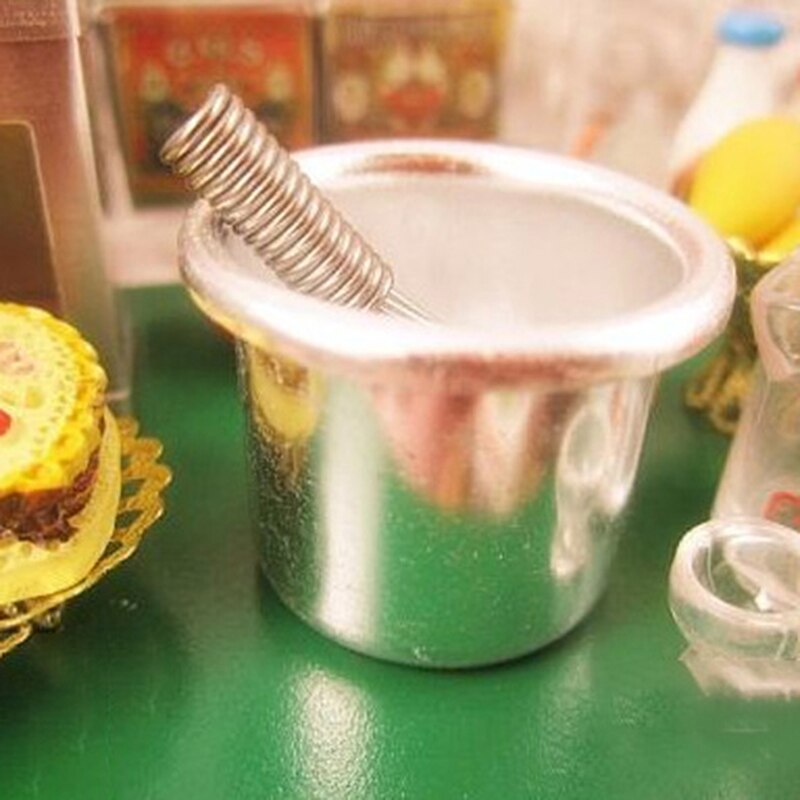 Puppenhaus Miniatur Mischen Schüssel Mini Metall 1/12 Neue Küche Spielzeug einstellen Nicht Real, nur für vorgeben Spielen 1:12 > 3 Jahre alt Aluminium