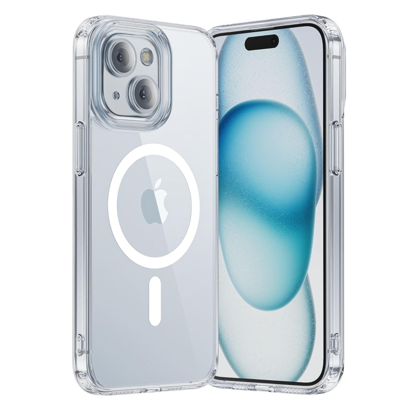 Coque transparente magnétique pour iPhone, coque de charge sans fil, compatible avec Magsafe, 16, 15, 14, 13, 11, 12 Pro Max Plus