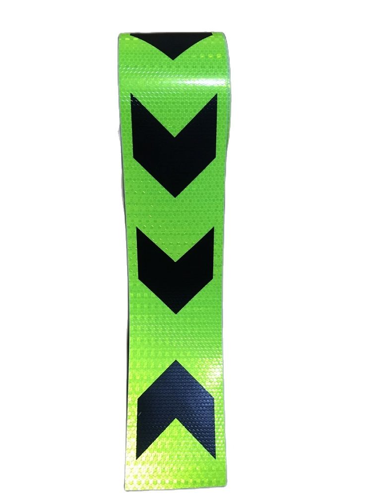 Cinta reflectante fluorescente de PVC autoadhesiva, señal de guía de tráfico, 10CM * 1M
