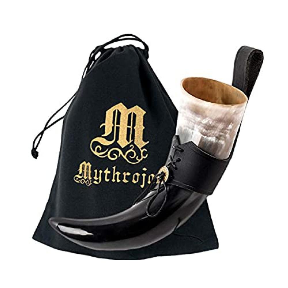 Coupe Viking médiévale de corne à boire Vintage avec support de corne pour le vin d'hydromel de bière Etc.