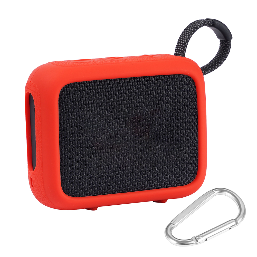Luidspreker siliconen hoes Anti-kras beschermhoes met karabijnhaak Reisdraagtas voor JBL GO 4-draagbare BT-luidspreker