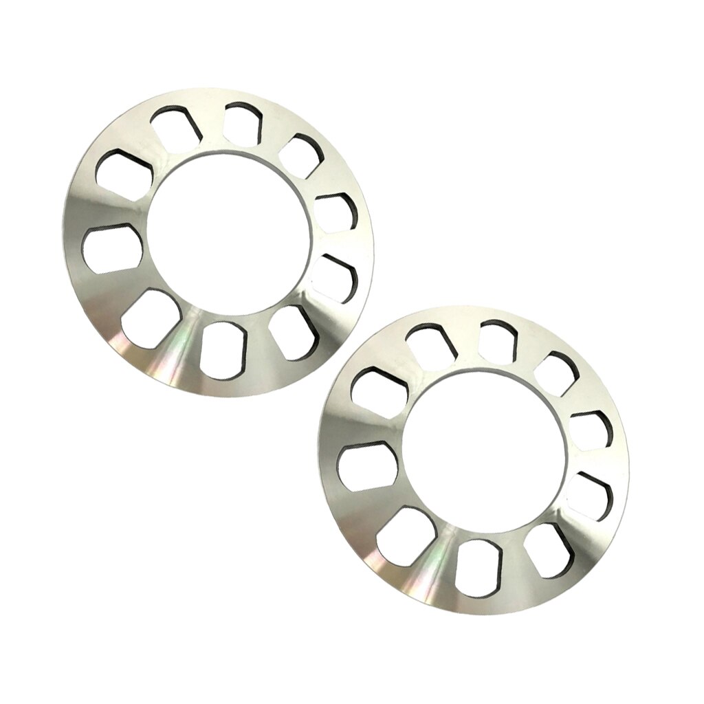 1 Pair 5mm 5 Lug Universal Wheel Spacers 5x114.3 5x120 5x120.7 5x127 Silver