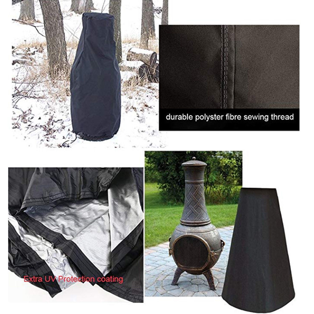 Tuin Outdoor Zwart Waterdicht UV Chimenea Vorm Protector Outdoor Kachels Chimenea Cover Tuin Producten