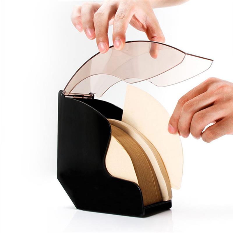Neue V60 Tropfen Kaffee Filter Papier Halfter Kegel Filter Papier Kasten Lagerung Gestell Staub nachweisen Arbeitsplatte Spender Stehen Mit Abdeckung