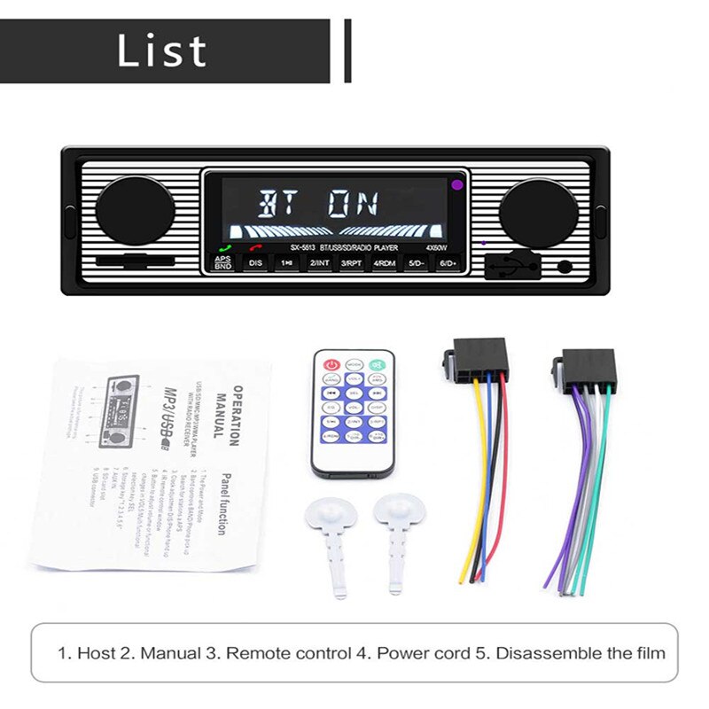 12V Car Radio Player Bluetooth Stereo FM MP3 USB SD AUX Audio Auto Electronics autoradio 1 DIN oto teypleri radio para carro
