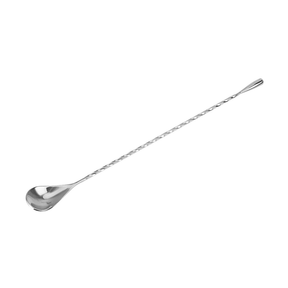 Bar Teadrop Spoon Mixing Cocktail Spoon Stir Spoon Stainless Steel Bar Tool 30/40cm Spiral Pattern: 30cm Silver