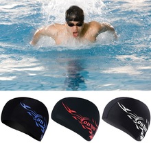 Außen Elastischen Wasserdicht PU Stoff Schwimmen Kappe Ohren Lange Haar Schutz Sport Schwimmen Schwimmbad Hütte Schwimmen kappe für Männer Frauen