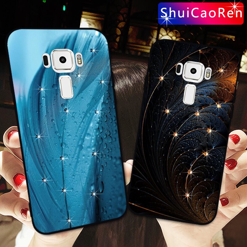 Luxury Silicone Cases For Asus ZenFone 3 ZE552KL Glitter Diamond Shell Back Cover For Asus ZenFone3 ZE552KL Rhinestone Case