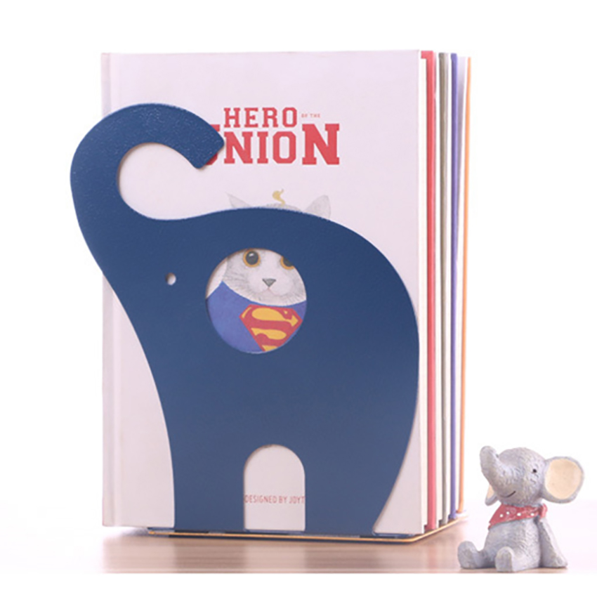 Sujetalibros con forma de elefante Animal, soporte para libros para estudiantes, material de oficina, organizador de libros de escritorio 1 par