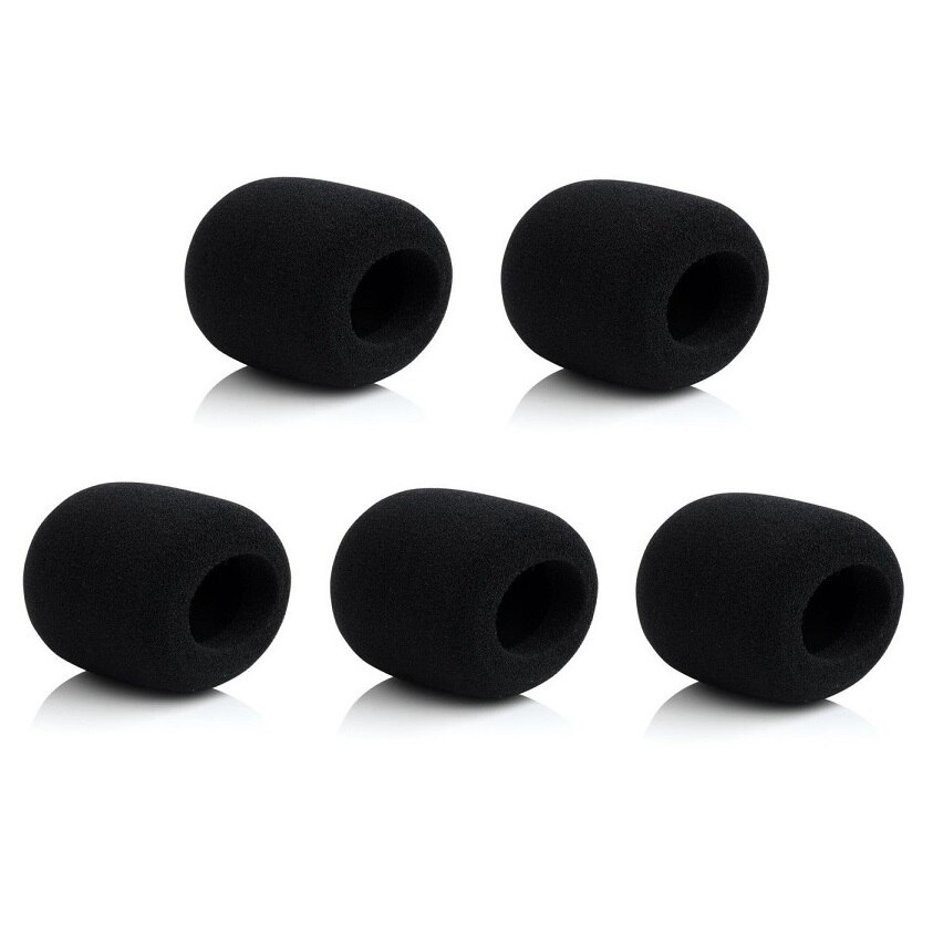 Zwarte Microfoon Spons Foam Voorruit Voor Shure Draadloze Microfoon Systeem 5 Pcs