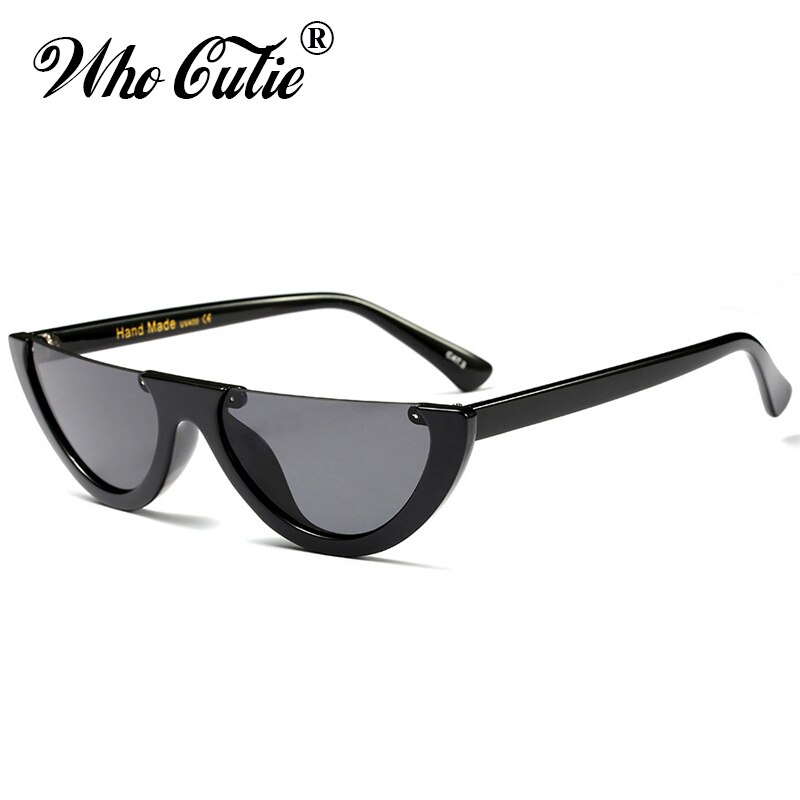 Half Moon Slim Sunnies Sunglasses Women Brand Retro Vintage Pink Lens Cat Eye Frame Sun Glasses Girls Shades 463B