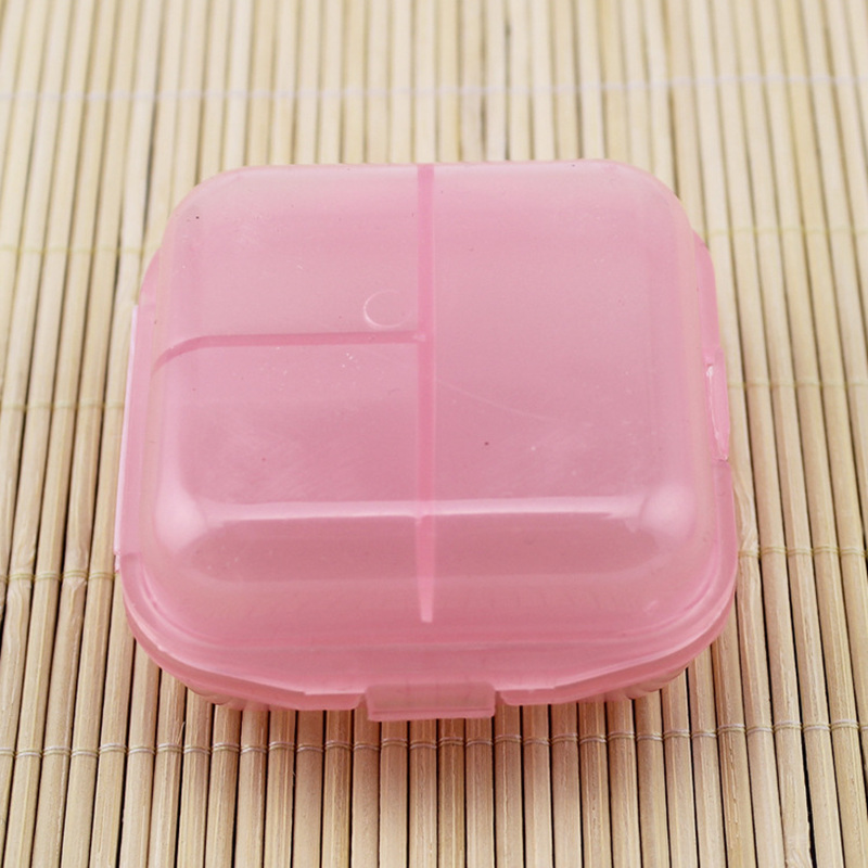 6 Grids Transparent Storage Box Home DIY Jewelry Nail Art Beads Sequin Diamond Receive Case Portable Organizer Two Layers Of Box: Pink