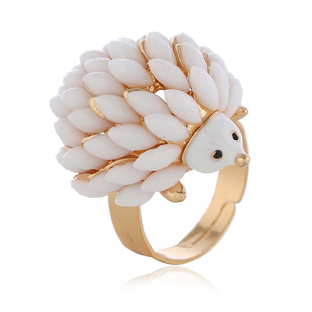 Leuke Zwart Wit Egel Ringen Voor Vrouwen Punk Acryl Verstelbare Dier Vinger Ring Mode-sieraden: 2