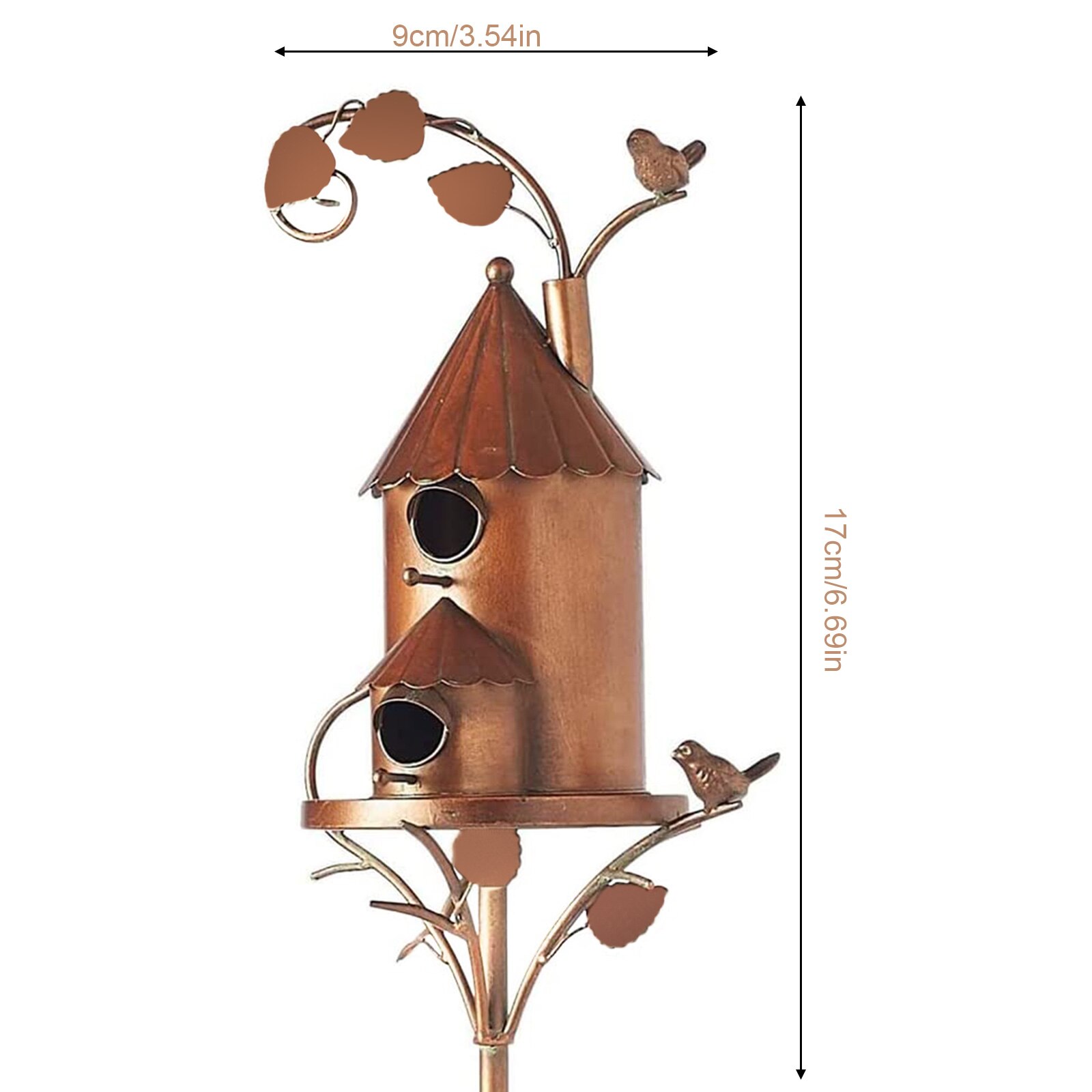 Birdhouse Garden Stakes Bird's Nest Waterproof Rust-proof Outdoor Long-lasting Beauty Metal Multi-size Resting Place For Birds: A5