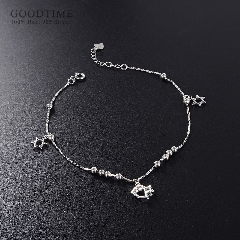 Mode Vrouwen Enkelband 925 Sterling Zilveren Verse Zeshoekige Dolfijn Vorm Enkelbandje Aan Dame Meisje Decoratie Sieraden Voet Accessoires