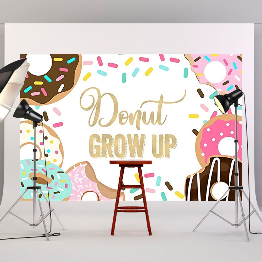 Party Backdrops Cute Doughnut Candy Photography Backdrop Photo Studio Video Background Theme Photo Decor