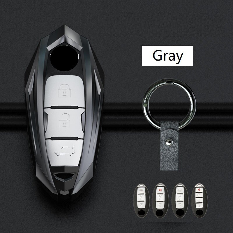 Metal bilfjernbetjening nøglecover til nissan qashqai  j10 j11 x- trail  t31 t32 kicks tiida pathfinder murano note juke: Grå 01
