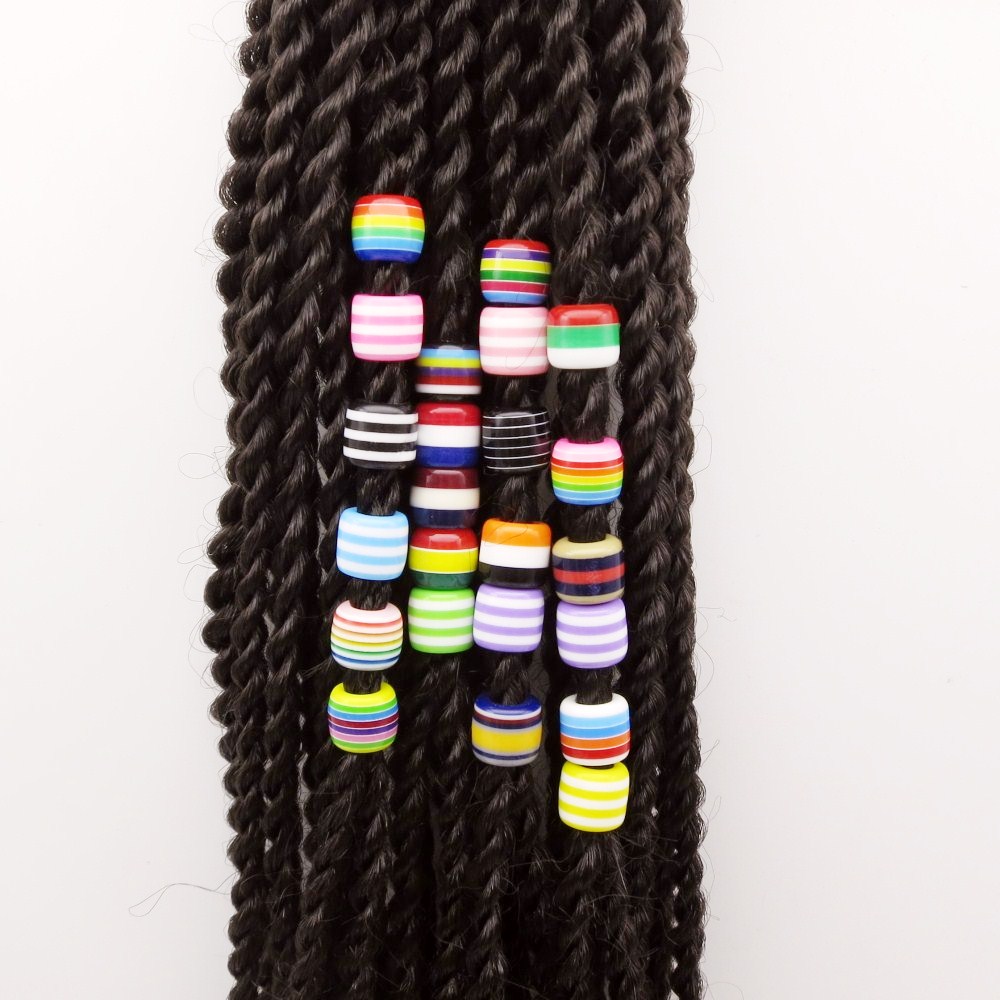 10pcs-30pcs Crochet kids women Braids multi coloured Hair braid Dreadlock Beads rings tube approx 6mm hole for girls Accessories