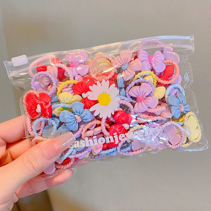 10/20 unids/set nuevas diademas bonitas de dibujos animados para niñas bandas elásticas para el cabello accesorios para el cabello para niños Scrunchies adornos para la cabeza: XS / Azul cielo