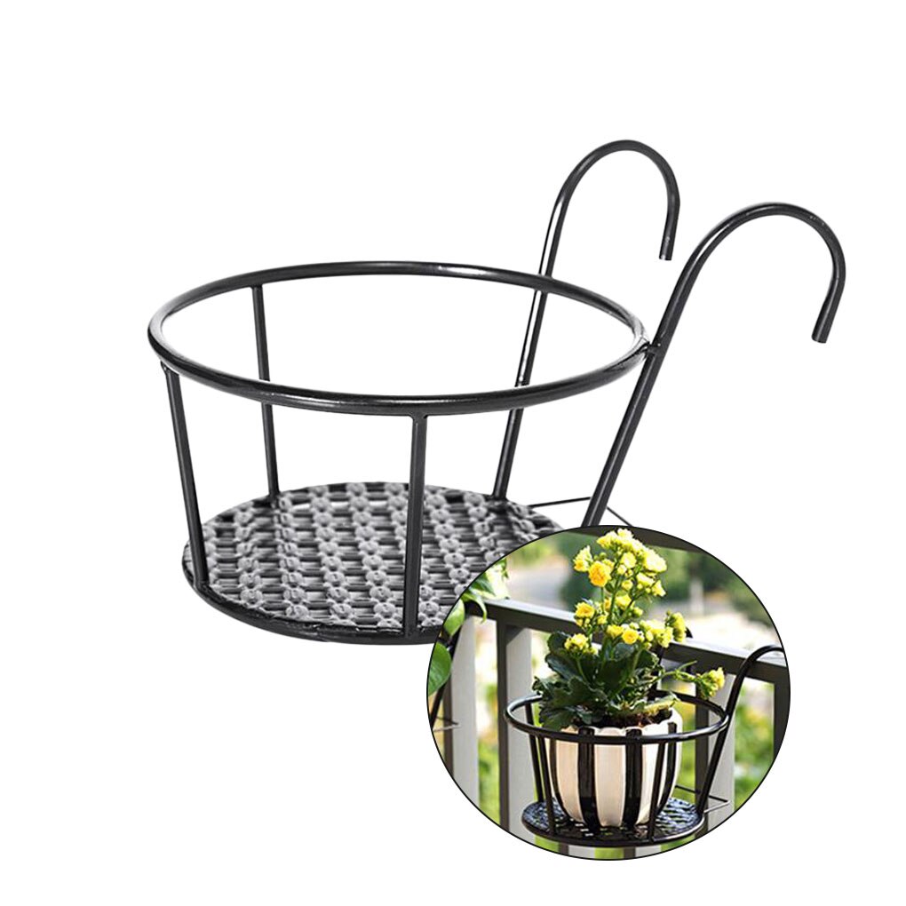 Flower Pot Holder Iron Art Hanging Basket Balcony Garden Home Ornament Planter Pot Support Stand 17*12*22cm