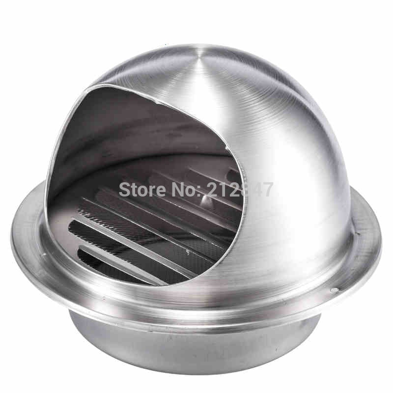 120mm-200mm Dia Ducting For Kitchen Roof Extractor Fan 304 Grade Stainless Steel Air Vent Outlet Grill w Mesh Louver