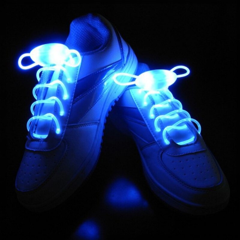 Led Sport Veters Flash Light Up Glow Stick Strap Schoenveters Party Club Running Multicolor Batterij Aangedreven Knippert Schoenveter M: Blauw