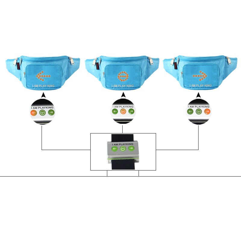 PLAYKING Functional bike bicycle light Waterproof Nylon Waist Bag Outdoor Sports Belt Bag Hiking Camping Turn Signal light