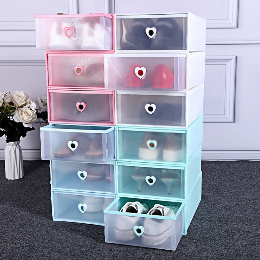 Plastic Shoe Organizer Box Shoe Box Drawer Dustproof Storage Box Stackable Combined Shoes Transparent Drawer Shoebox
