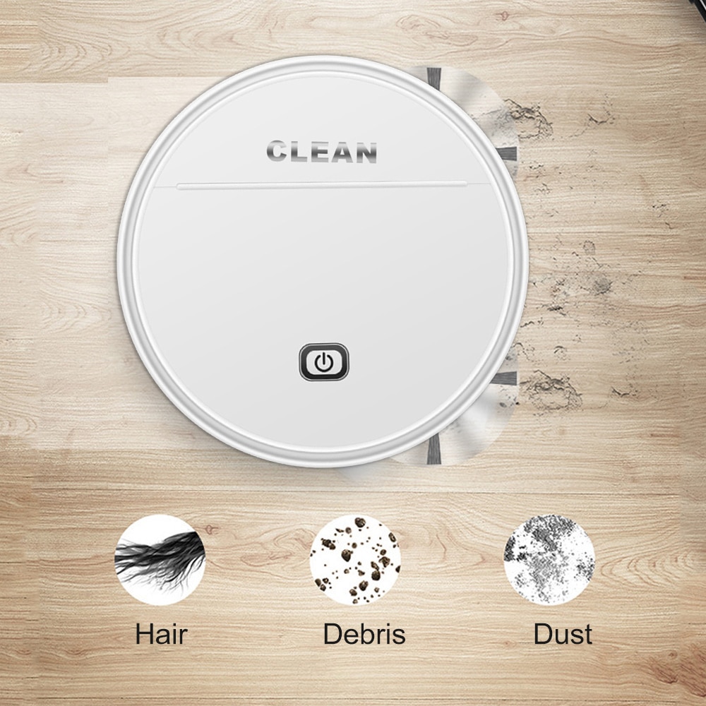 3-In-1 Robotic Vacuum Cleaner Automatic Sweep Mop Cleaner 1800Pa Power Suction Robot Vacuum 1200mAh Battery USB Rechargeable