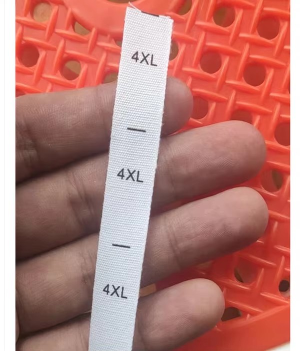 50 stuks Wit katoen Dubbele Maat Label voor volwassen XS/S S/M M/L L/XL XL/2XL Print Doek Maat Etiketten: Transparant