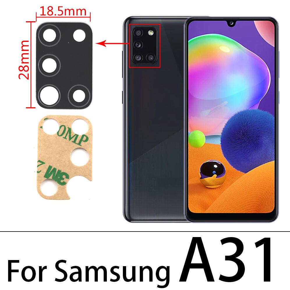 10 sztuk powrót szkło obiektywu aparatu z Ahesive dla Samsung A51 A21S A30S A50S A70S A31 A41 A71 M21 M31 S20 Plus Ultra fe uwaga 10Lite: A31