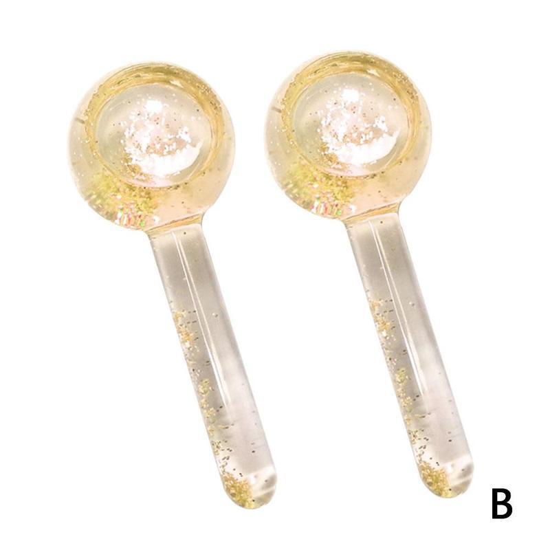 2Pcs Energie Massage Ijs Bal Rimpel Remover Schoonheid Cooling Bal Glas Globes Gezicht Bloedsomloop Crystal Ice Globes: B