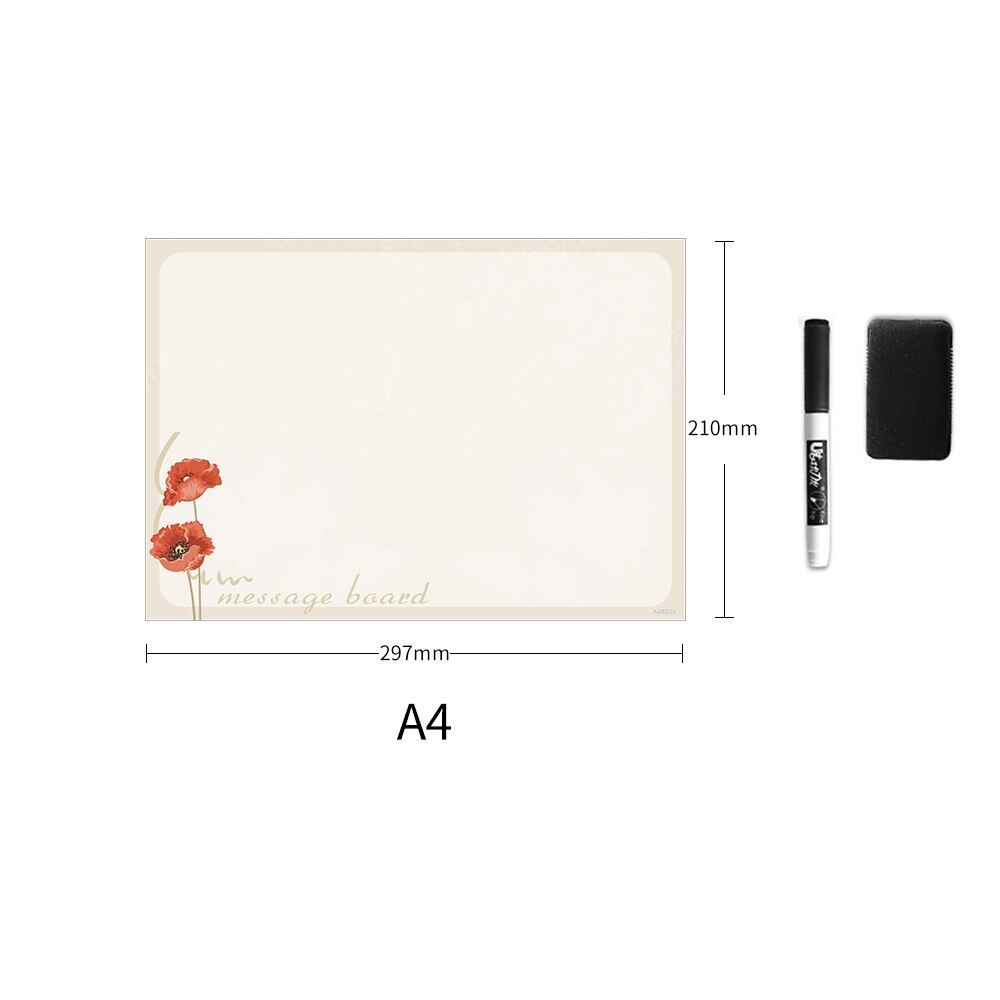 A4 storlek magnetisk whiteboard kylskåp magneter klistermärke presentationstavlor hem kök meddelande påminnelsestavlor att göra lista schema: A4 bz 03