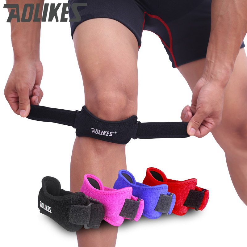 AOLIKES-Soporte de tendones ajustable para rodilla, rodilleras para correr, baloncesto, daños al aire libre, previene el gimnasio